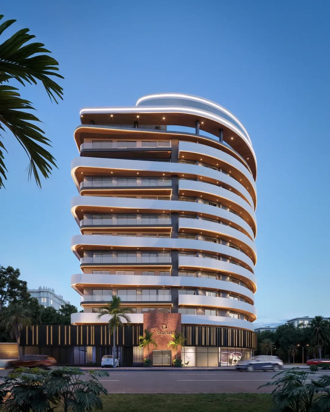Arquitectura residencial contemporánea con áreas comunes, proyecto Itaguá